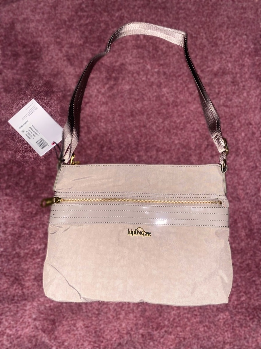 Kipling Beige Crossbody Bag with Gold Hardware